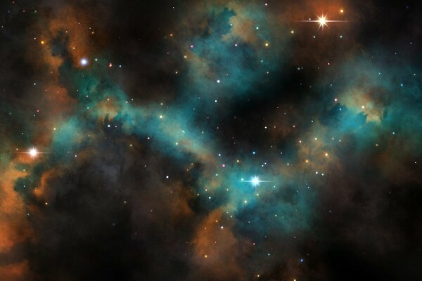 Звезды в туманности космического пространсва