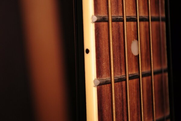 Classical guitar neck close-up