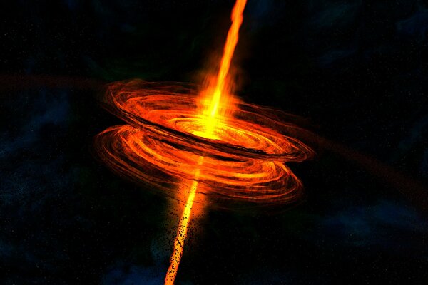 A tightening black hole in bright color