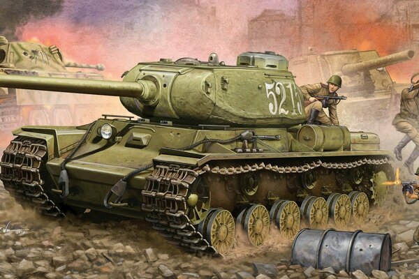 Dessin du char lourd soviétique Klim Voroshilov KV-85