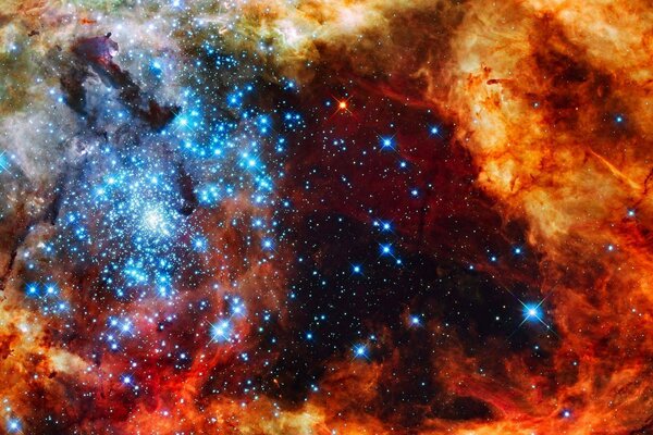 Голубые звезды в космическом пространстве