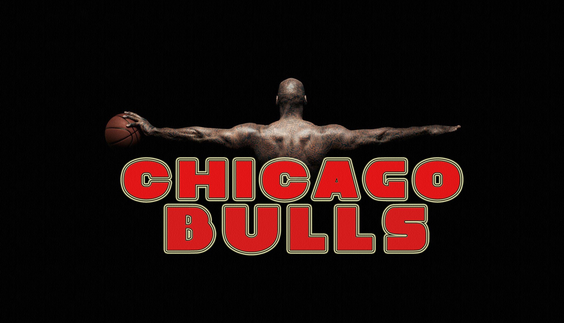 chicago bulls sfondo titolo nero palla rosso nba basket