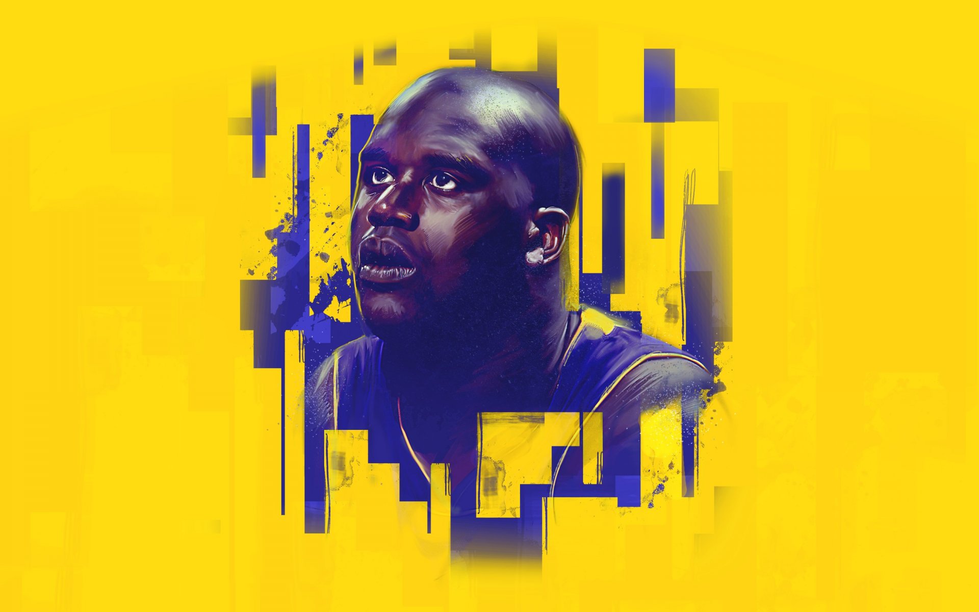 shaquille o neal joueur visage nba basket-ball los angeles lakers sport