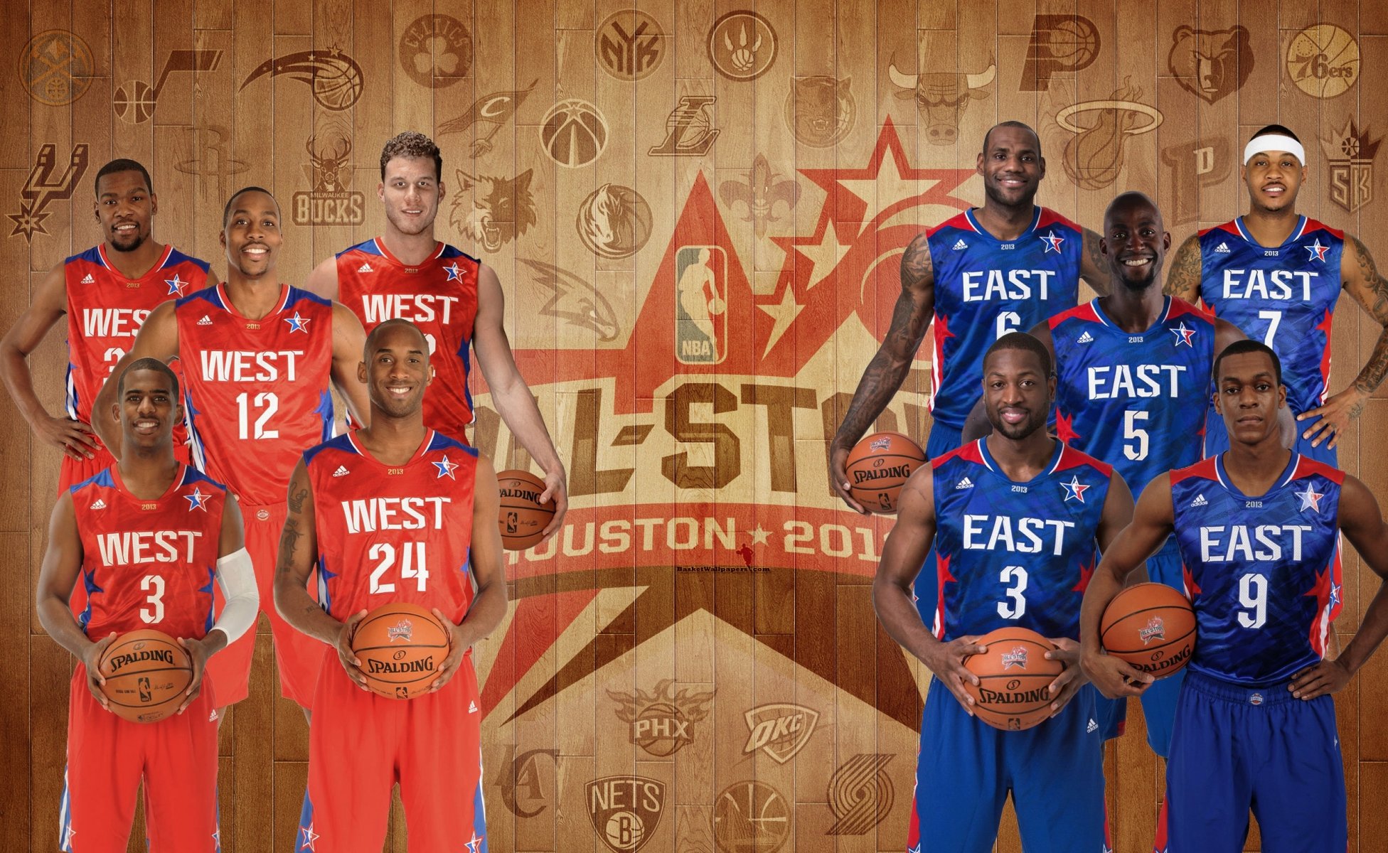 nba all stars baloncesto oeste este chris paul kobe bryant durant blake griffin dwight howard ronald reagan dwayne wade lebron james carmelo anthony kevin garnett jugadores