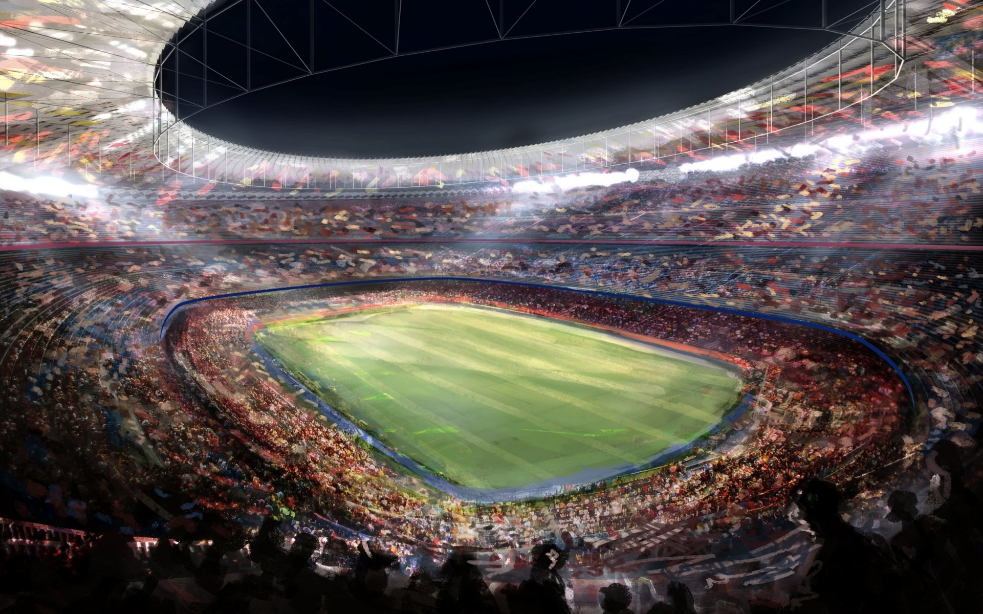 camp nou stadio barcellona disegno calcio