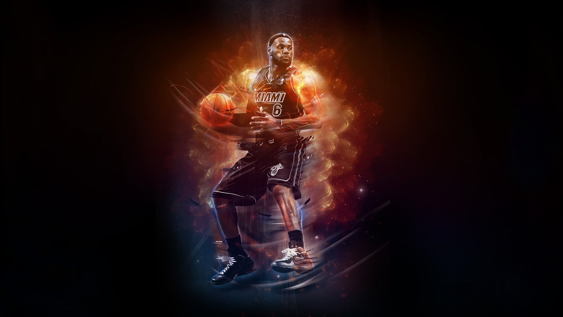 lebron james nba basket miami calore giocatore fuoco