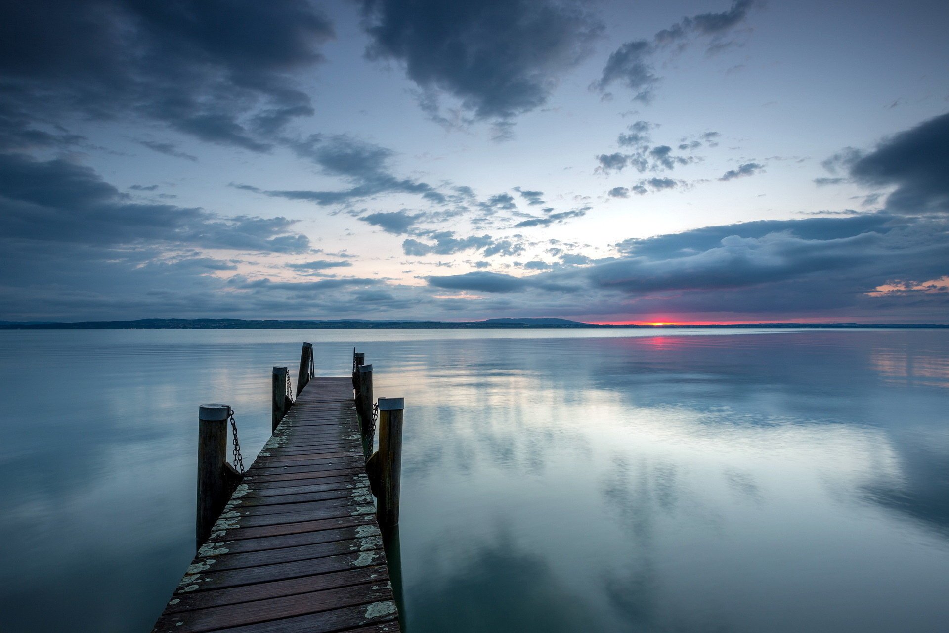 nacht landschaft see brücke