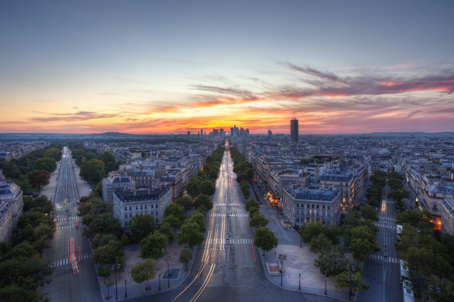 stadt belichtung paris frankreich hdr