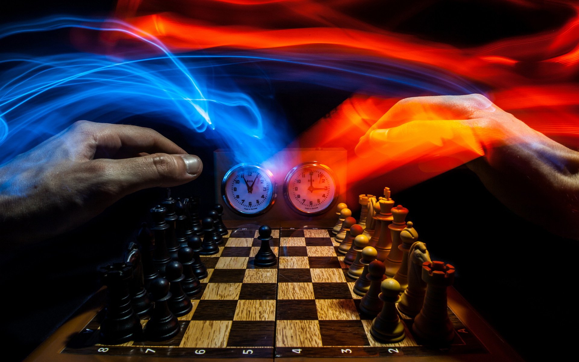 chess hands sports background