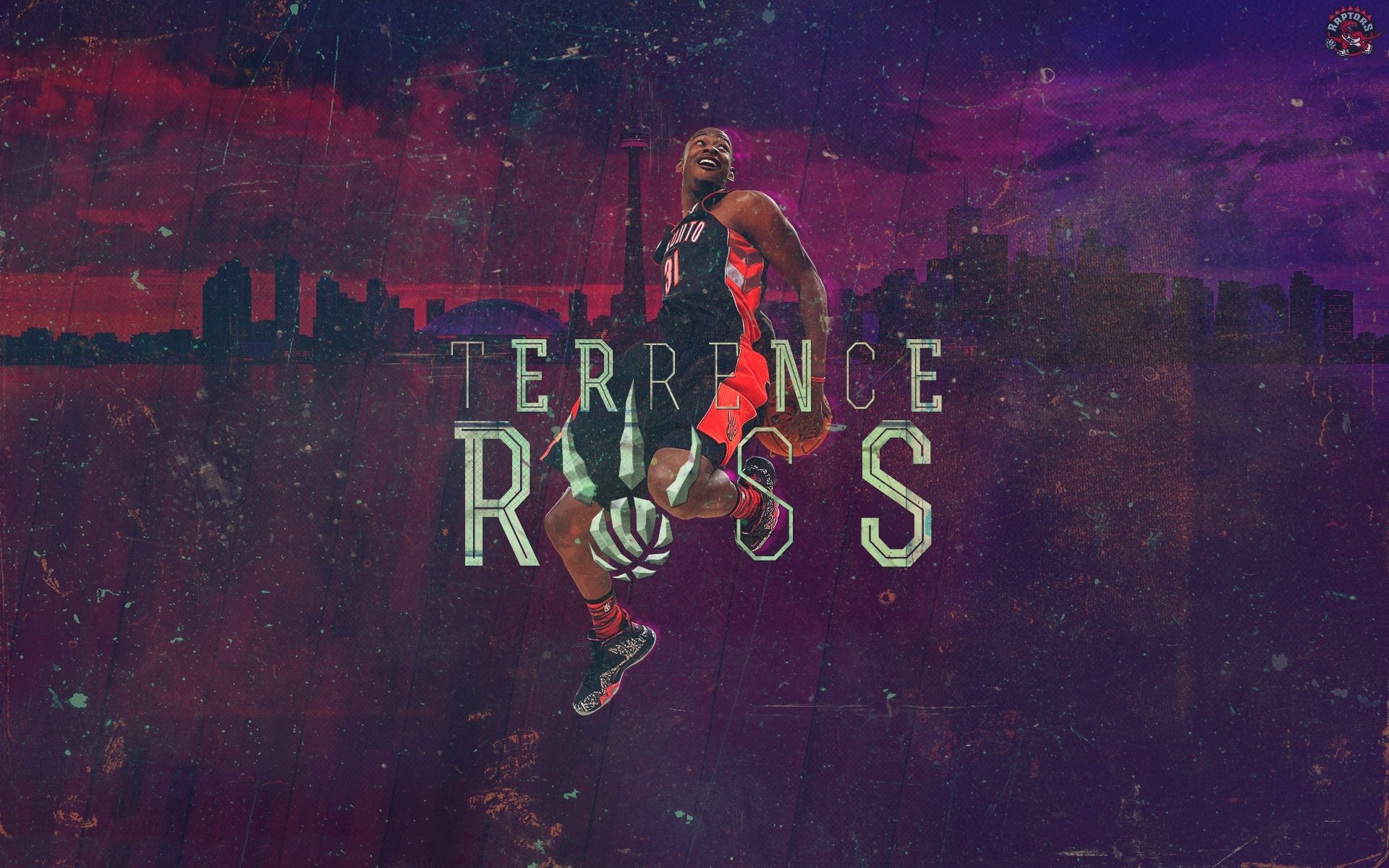 terrence ross baloncesto jugador deportes nba depredadores slam dunk púrpura