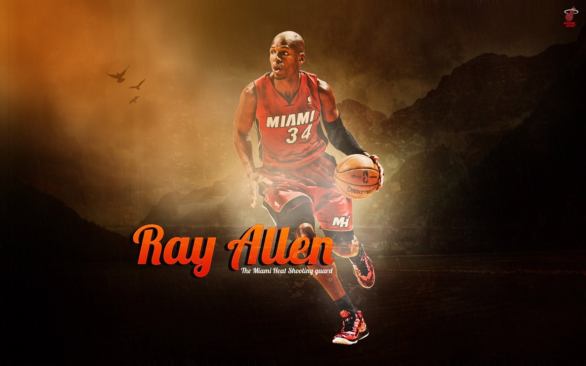 ray allen nba basket giocatore sfondo sport palla miami