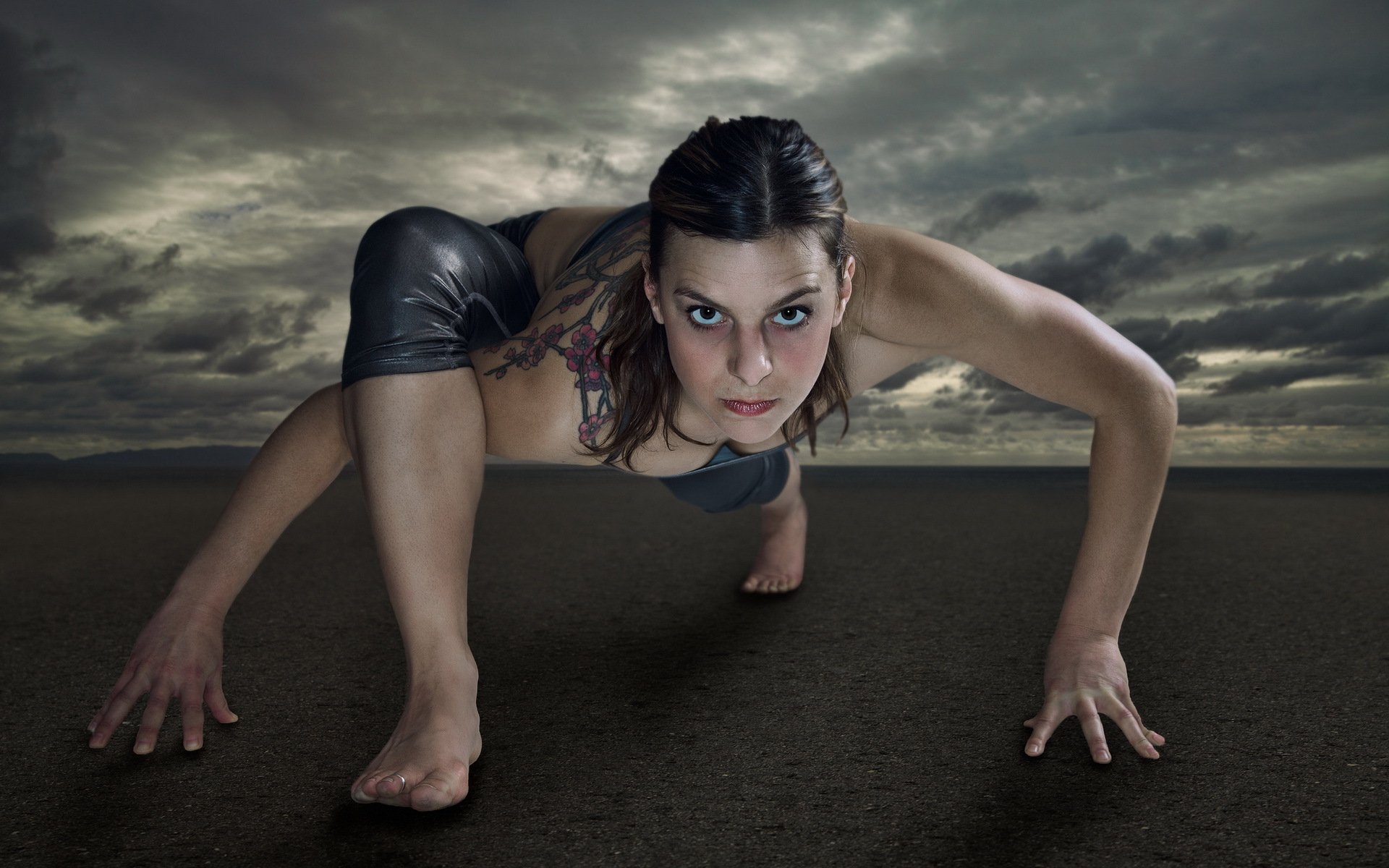 crawl yoga girl training