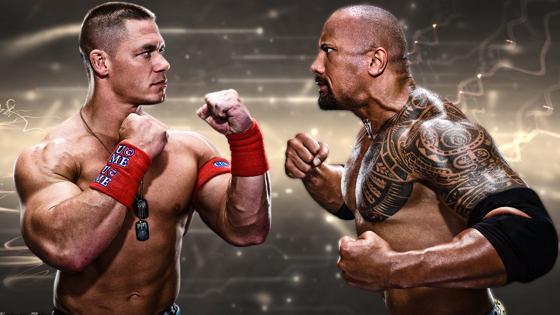 wwe john cena dwayne johnson roccia roccia