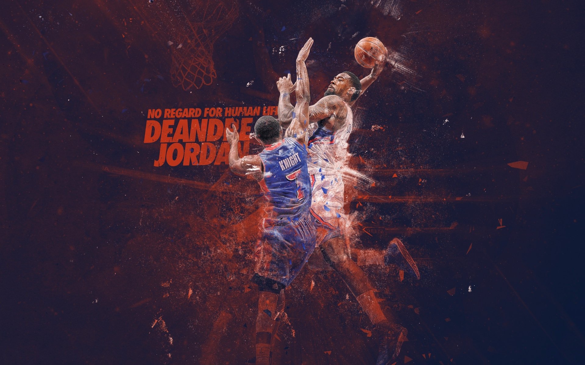 deandre jordan deandre jordan brandon knight los angeles clippers detroit pistons nba basket-ball