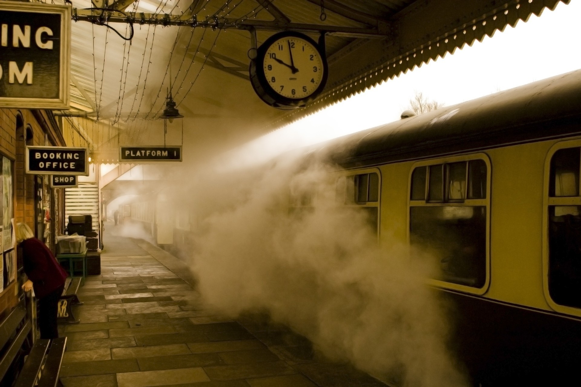 ferrocarril stuart tren estación perón para reloj