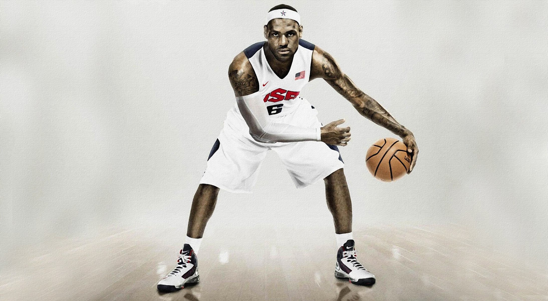 lebron james nike usa basket giocatore palla uniforme sport