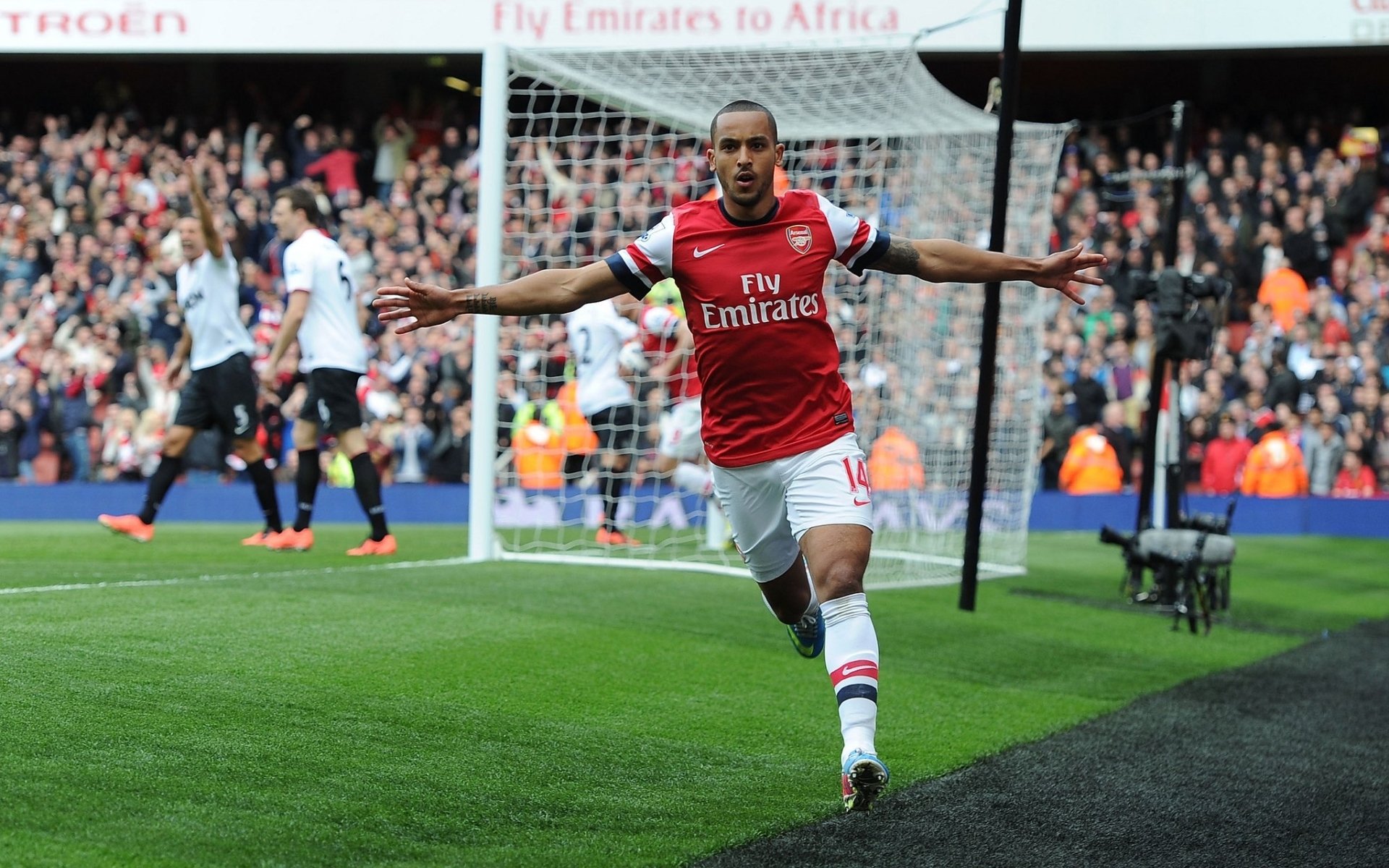 arsenal fußballverein gunners theo walcott tor hintergrund