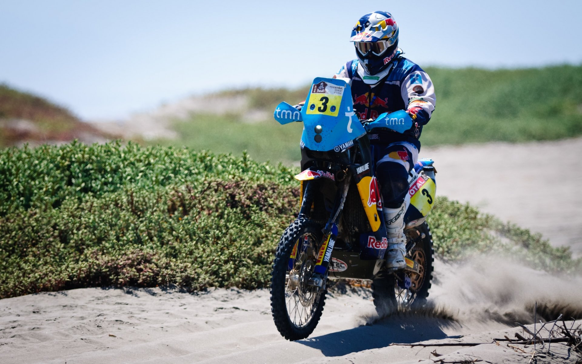 motocykl moto racer red bull dakar rajd sport piasek wyścig