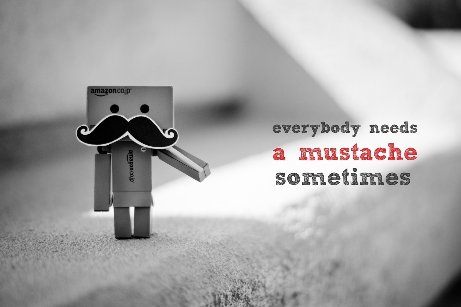 mustache black and white danbo toy