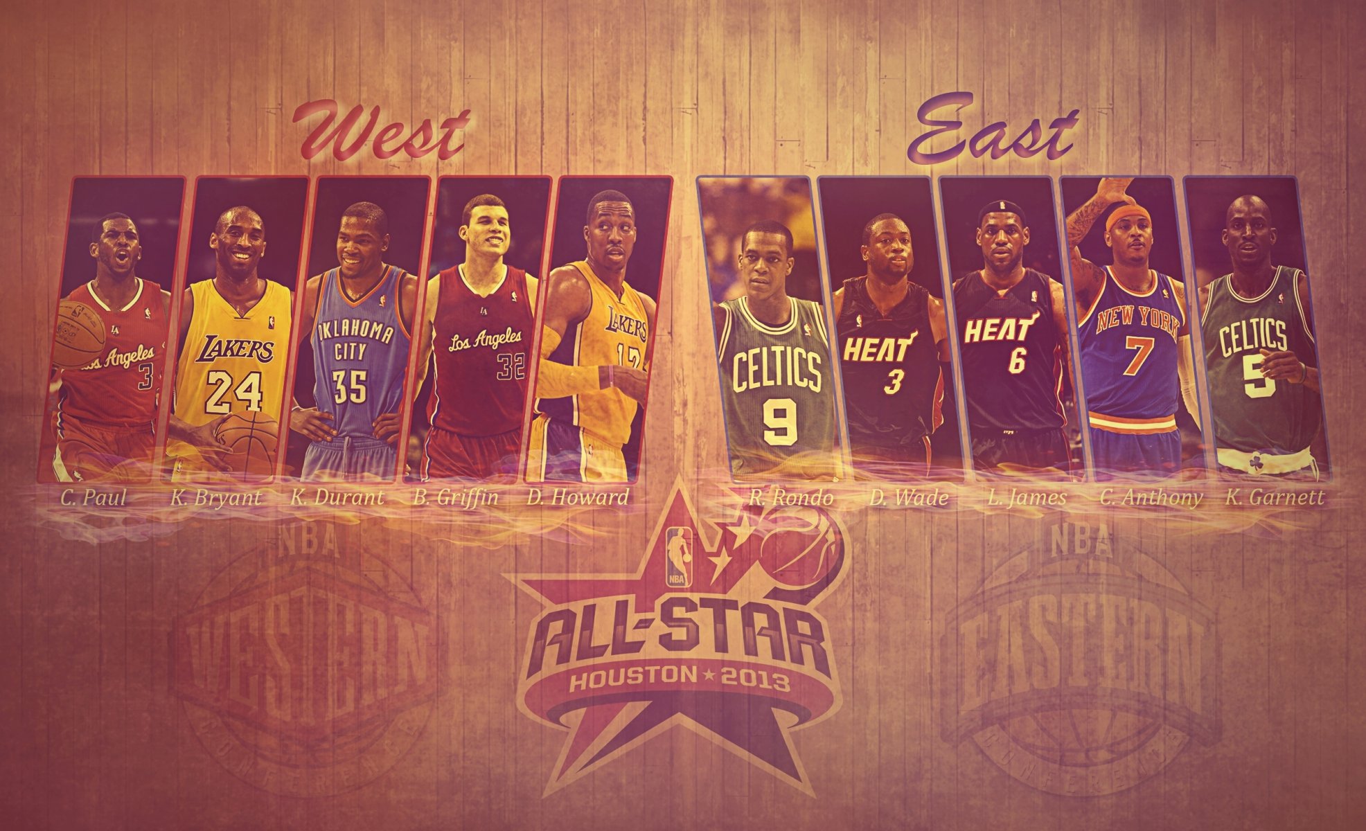 nba all-star koszykówka zachód wschód chris paul kobe bryant durant blake griffin dwight howard ronald reagan dwyane wade lebron james carmelo anthony kevin garnett