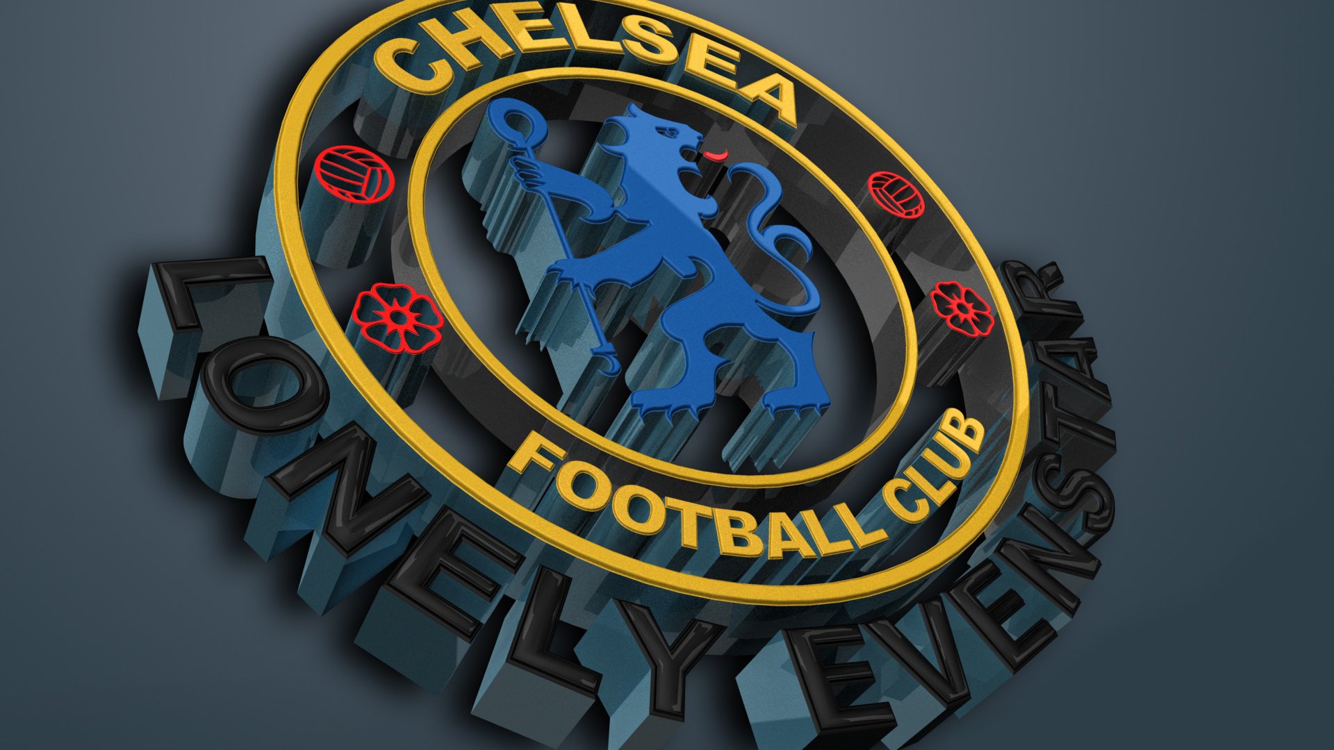 chelsea logo mistrzów 3d