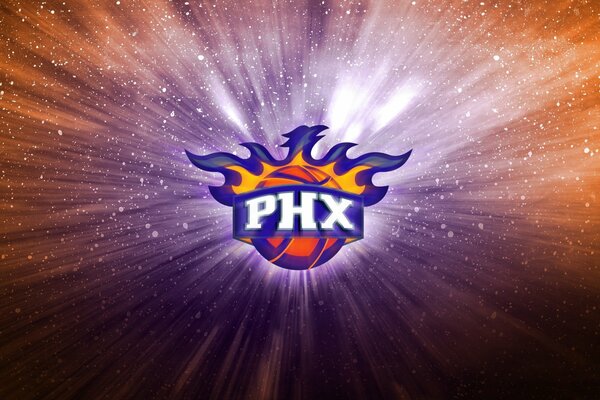 Логотип баскетбольной команды на фиолетовом фоне