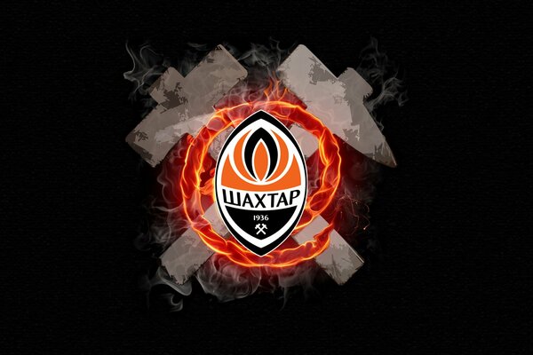 Sports logo of the Shakhtar football club on a black background
