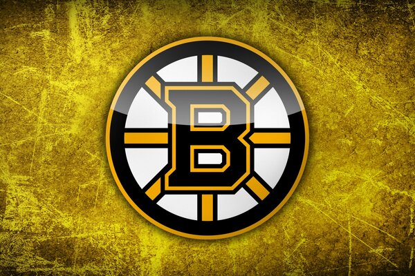 Signo de Boston, NHL sobre fondo amarillo