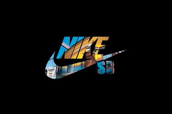 Firmenlogo NIKE schwarzer Hintergrund