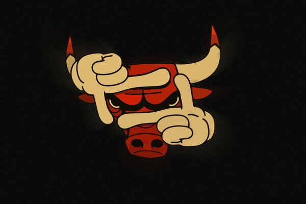 Bull s head with fingers icon