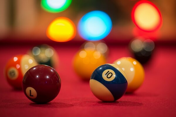 Boules de billard, prise de vue macro