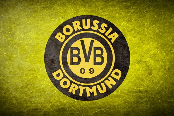 Logo Borussia Dortmund su sfondo giallo