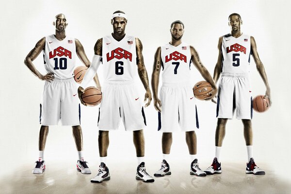 Die USA. Basketball-Athleten