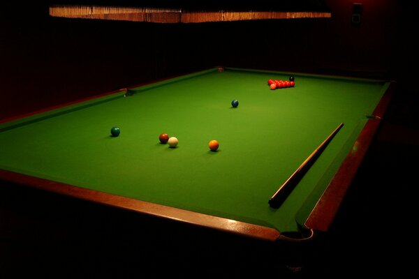 CUE sur la table de billard