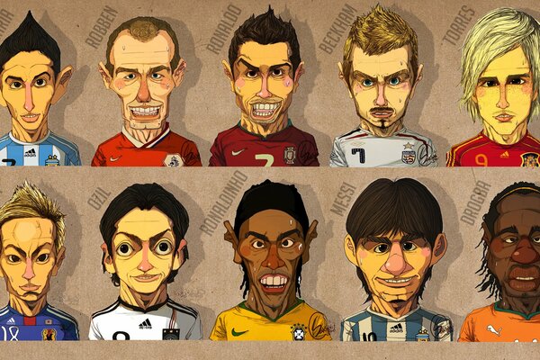 Caricatures du football mondial