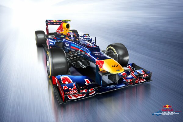 Sports car car on the race. The red bull Webber car