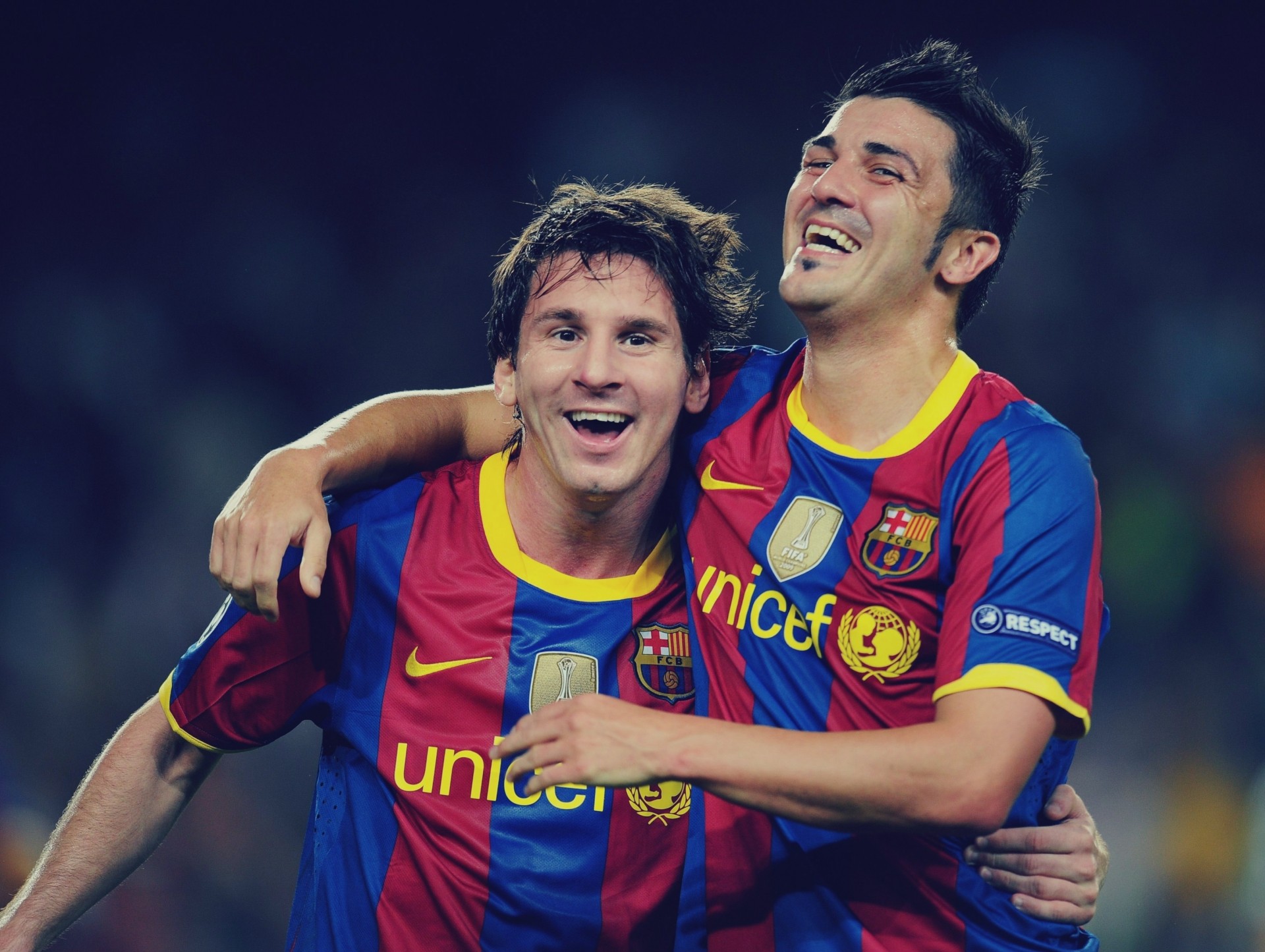 form fußball fc barcelona david villa kind argentinier spanisch spieler emotionen freude barcelona messi lionel messi lionel kameraden