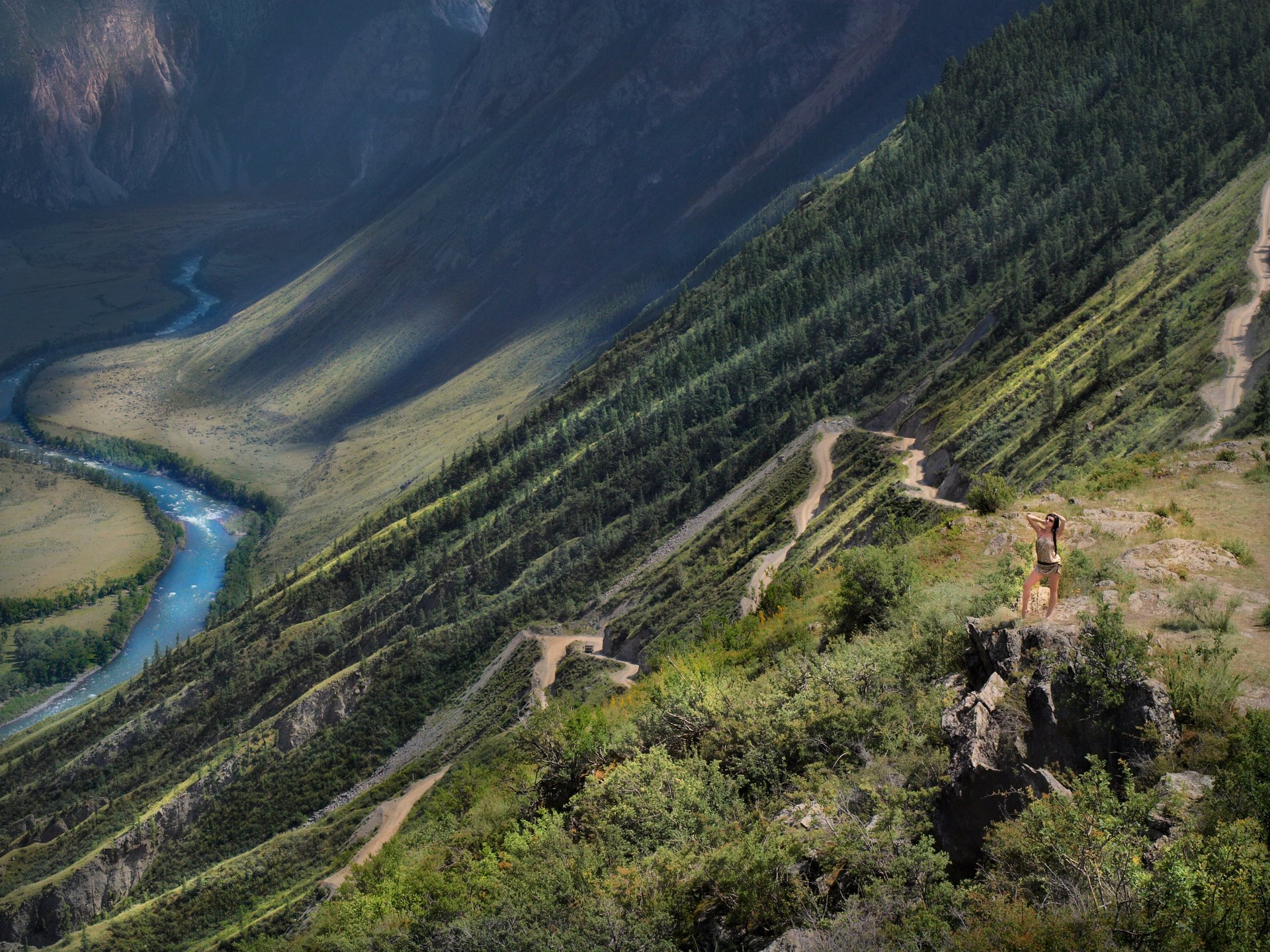 der katu-yaryk-gebirgspass der altai-gebirgspass die serpentine