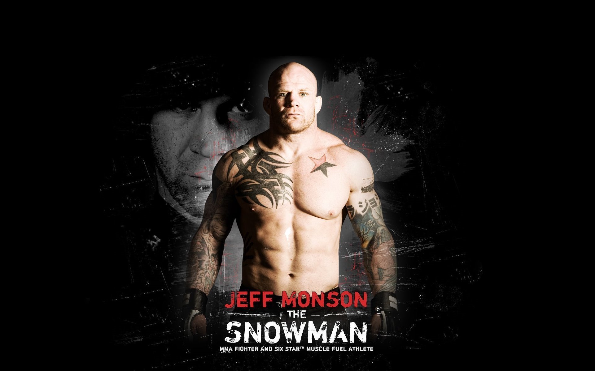 mma ufc jeff monson fighter the snowman tattoo tattoos muscles strikeforce naked torso black background