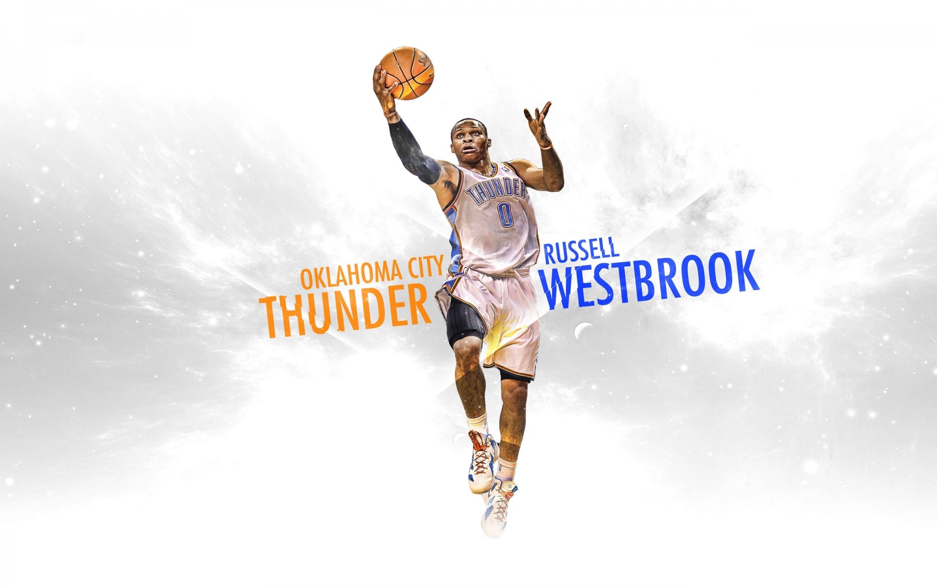 westbrook donner nba oklahoma city basketball oklahoma muster form weiß hintergrund slam dunk hängen