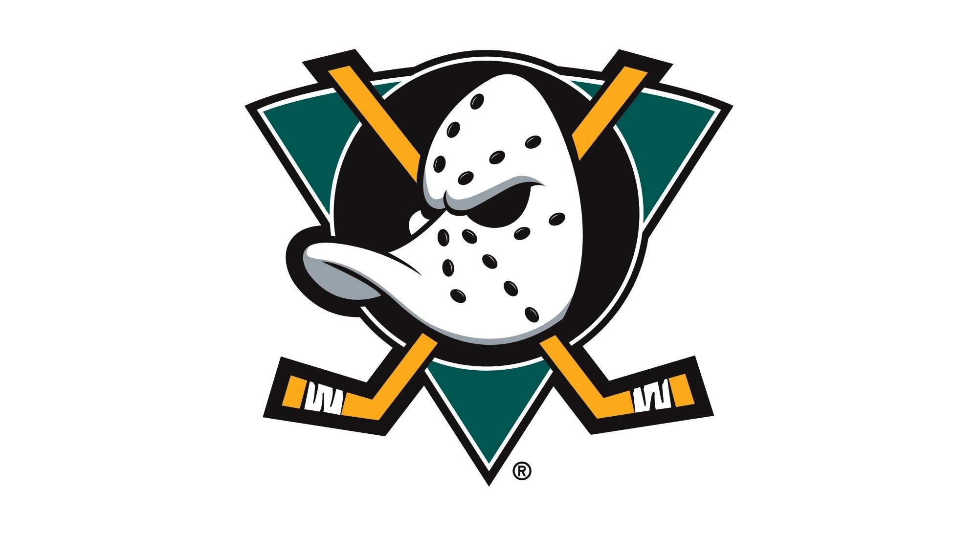 anaheim ducks nhl eishockey sport spiel logo maske schläger hintergrund