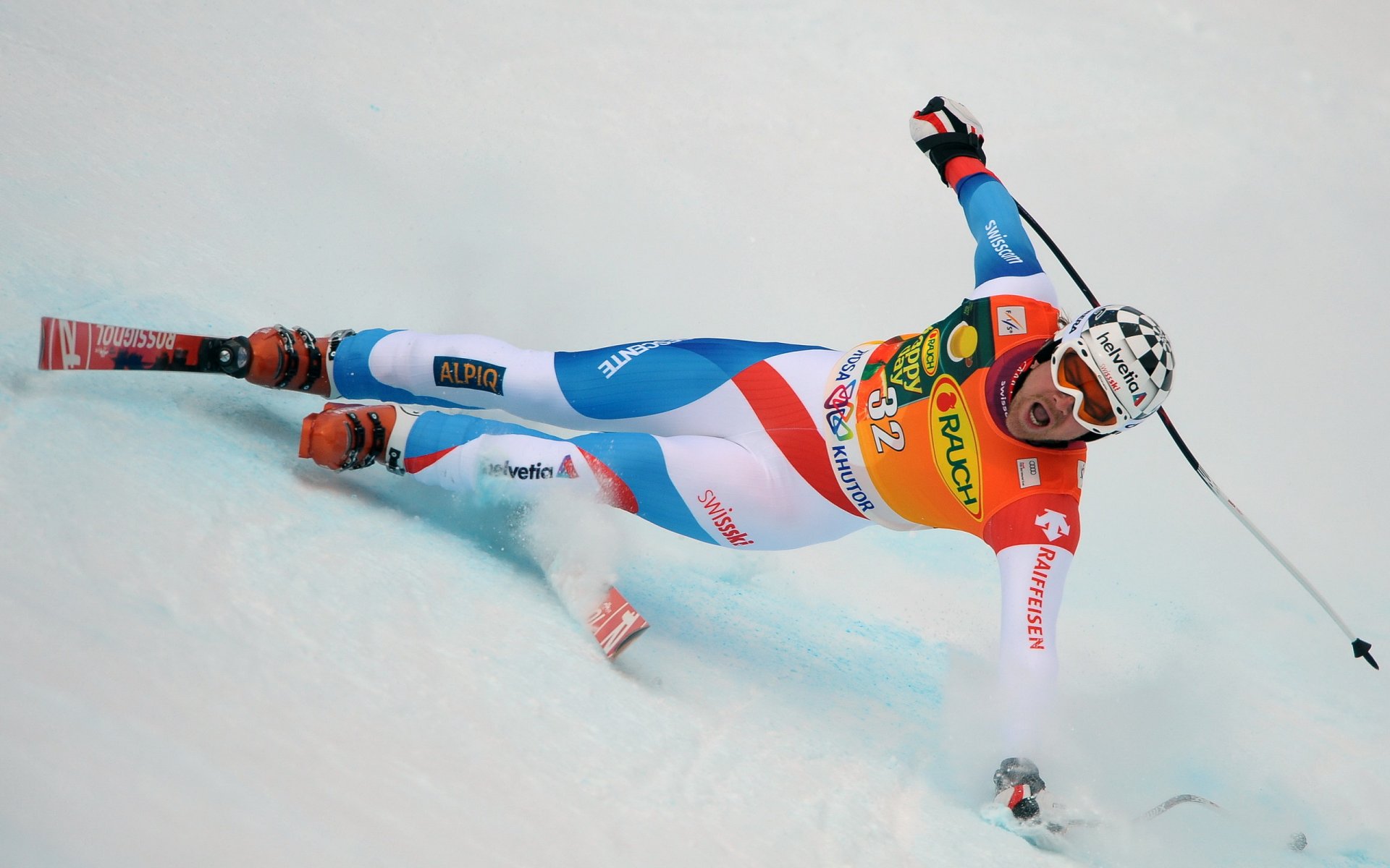 deporte esquiador nieve caída velocidad