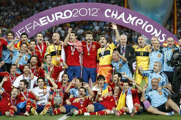 Photo après le match de football de l Euro 2012
