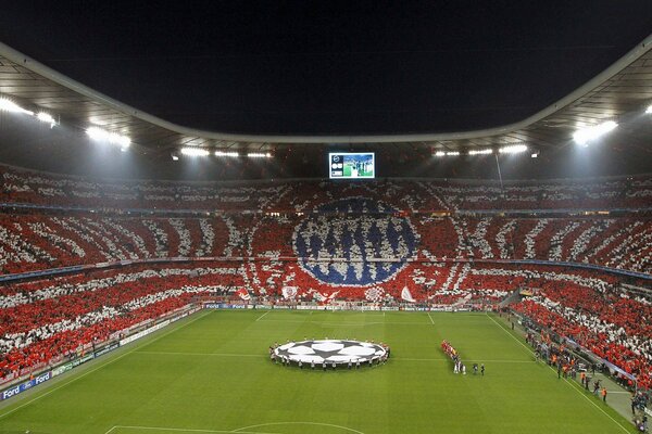 Münchner Arena mit aktiven Fans