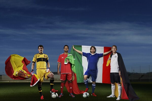 Photos of Euro 2012 football semi-finalists