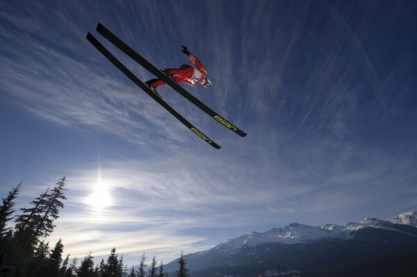 Skisprung aus dem Winterberg