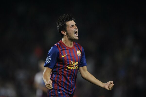 Futbolista David Villa Barcelona partido