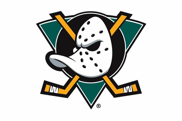 Logo de l équipe de hockey, qui montre un masque et des bâtons