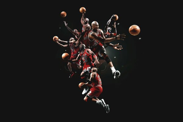 Juego de Michael Jordan sobre fondo negro