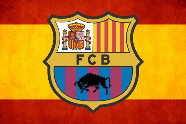The emblem of the Barcelona club with a bull